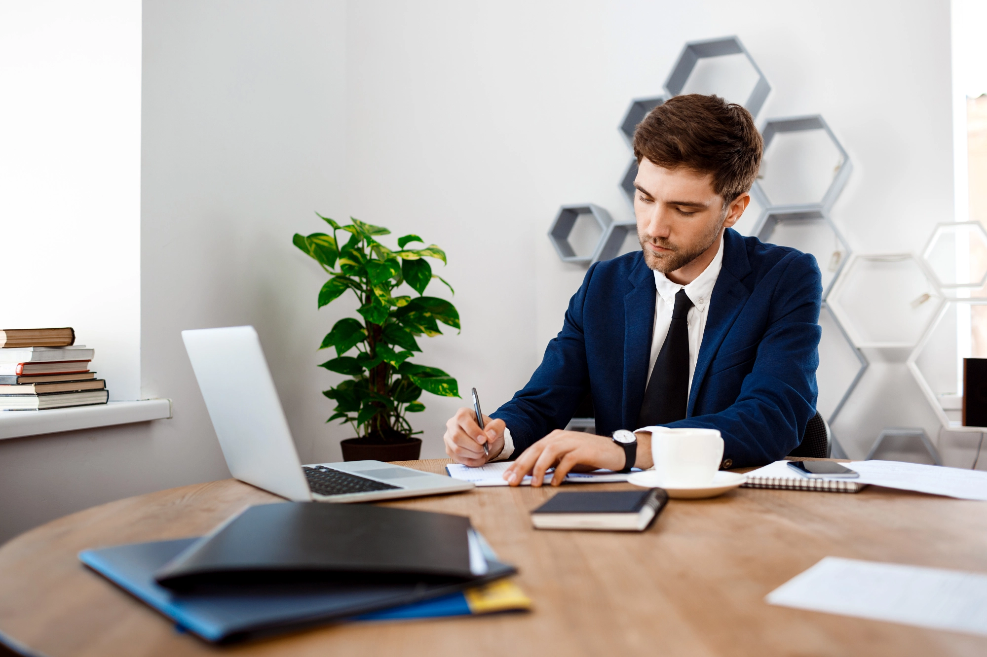 Accountant sitting in the accounting office